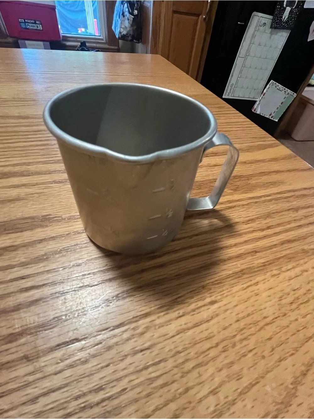Vintage Aluminum Measuring Cup  Farm House Look 1 Cup measure capacity